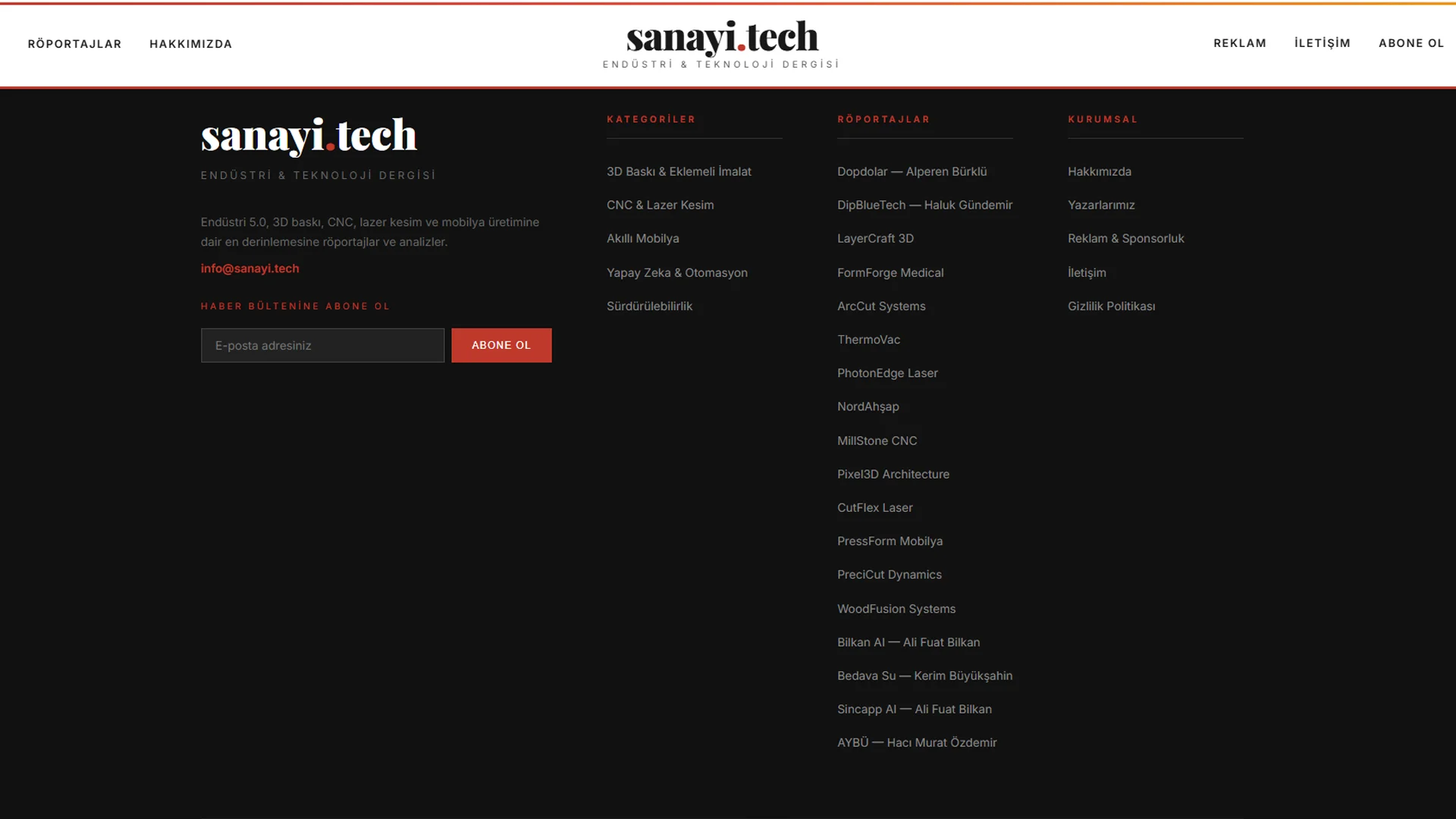 Sanayi Tech Footer